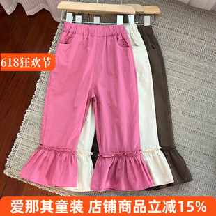 692女童长裤春夏季薄款棉布九分裤子110-150cm
