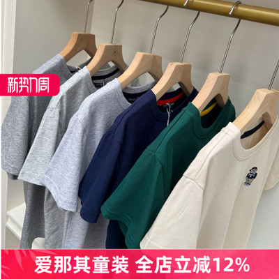 6021男女童短袖T恤衫夏季棉T绣花卡通上衣中大童120-170cm