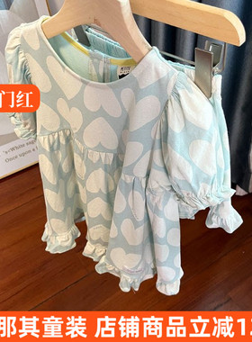 632韩单女童短袖T恤衫短裤二件套装偏小 130-150cm