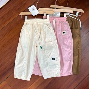 七分裤 薄款 夏季 160cm 棉布休闲裤 120 八分裤 641男女童中裤