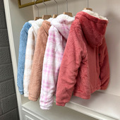 特价 2010外贸女童长袖 卫衣秋冬羊羔绒上衣保暖外套大童家居服