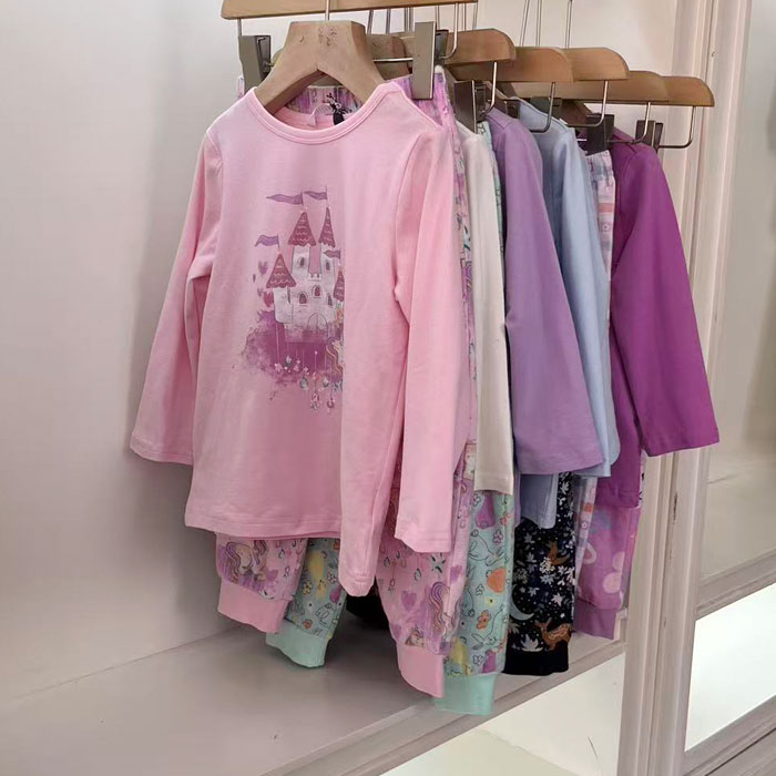 2210女童长袖T恤衫打底衫长裤家居上衣裤子 2-8岁