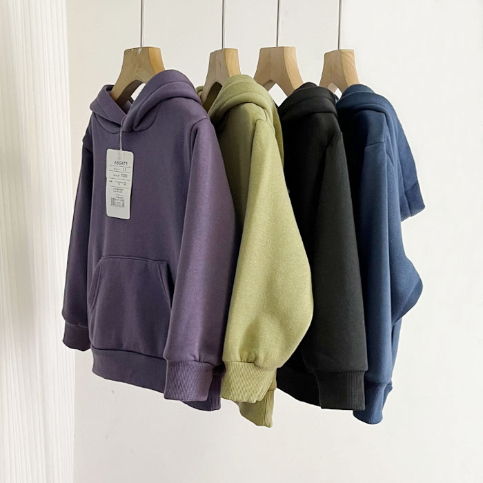 6110日单贵牌男女童长袖卫衣春秋冬季加绒帽衫上衣100-150cm