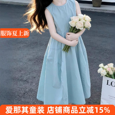 女童无袖连衣裙夏季薄款裙子