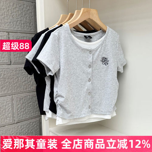 女童短袖T恤夏季薄款针织衫上衣
