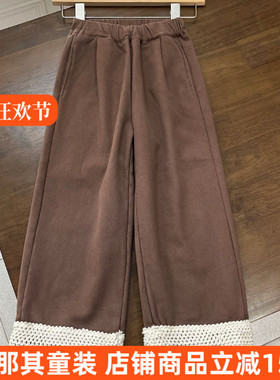 6042女童长裤秋冬加绒休闲裤保暖裤大童120-170cm