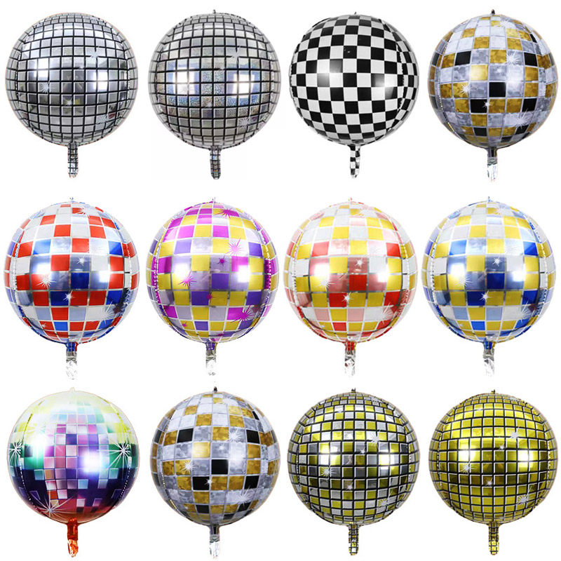 22寸迪斯科4D气球DISCO立体圆球KTV酒吧派对舞厅布置装饰铝膜气球