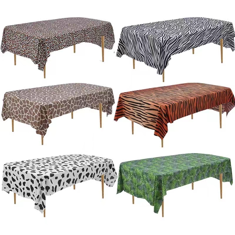 森林豹纹桌布纹生日派对装饰