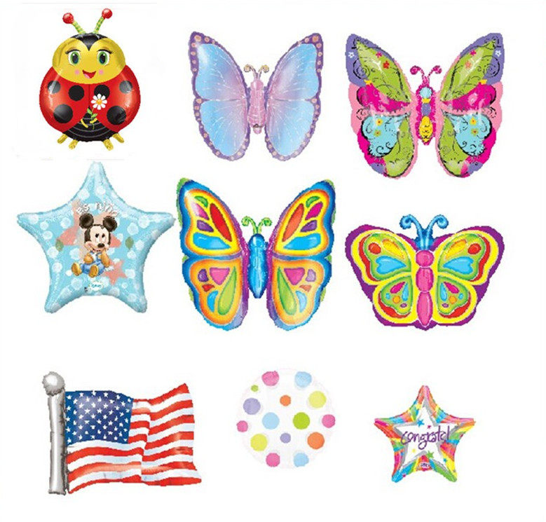 美国anagram进口铝膜气球 生日派对装饰蝴蝶蜜蜂瓢虫昆虫系列气球