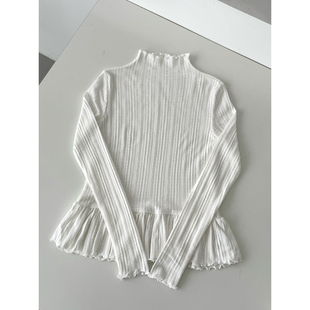 芭蕾打底秋冬减龄韩系甜美叠穿花瓣半高领百搭长袖 ZZ063 打底衫