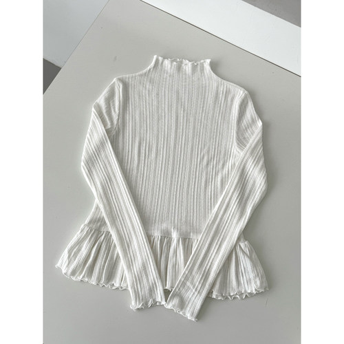 芭蕾打底秋冬减龄韩系甜美叠穿花瓣半高领百搭长袖打底衫ZZ063