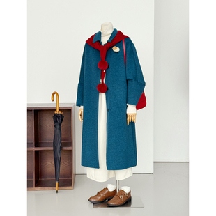 【蓝映观岛】韩系气质时尚款宽松百搭高质羊毛大衣外套HL159