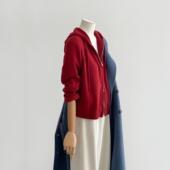 秋冬连帽针织开衫 减龄时尚 百搭双拉链针织短休闲女简约韩系ZZ017