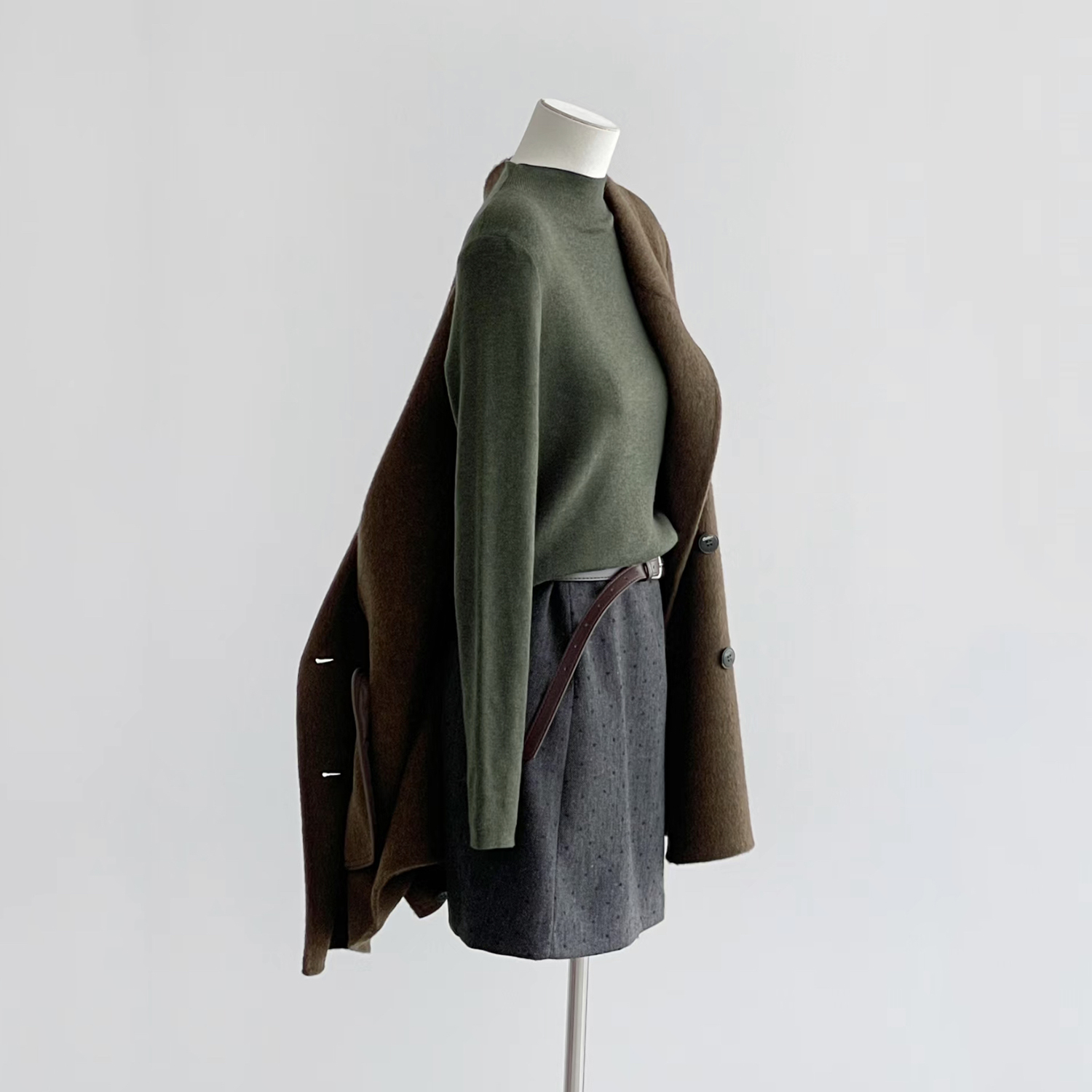 通勤秋冬细软内搭羊毛衫小半领