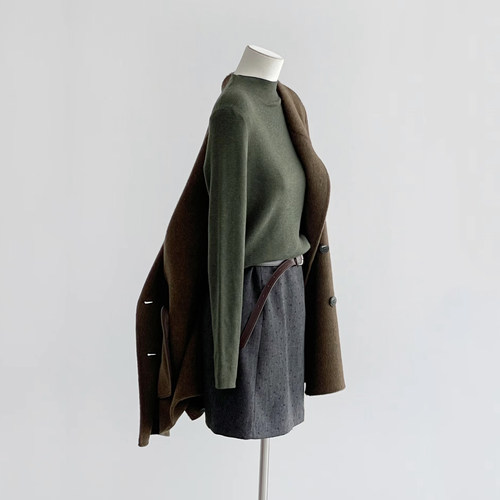 通勤秋冬细软内搭羊毛衫小半领