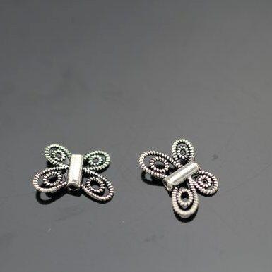 泰银 925纯银 曼谷银 手工银 蝴蝶轻盈配件1.15cm/单只价格