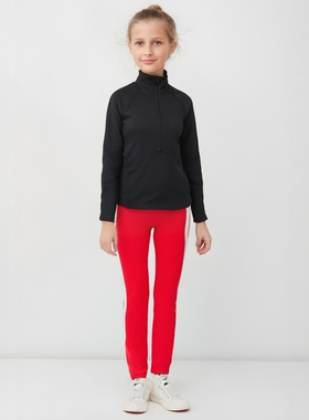 俄罗斯icediva男童女童花样滑冰服训练服半拉链紧身套指长袖上衣