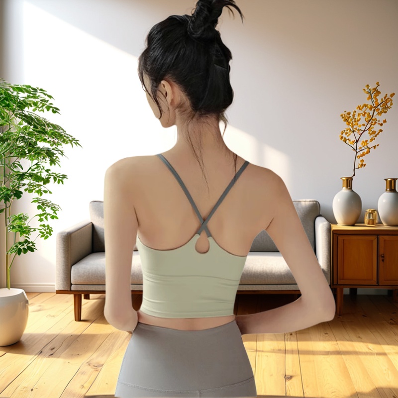 2025夏季新款运动内衣女性感吊带瑜伽服文胸外穿跑步专业健身背心