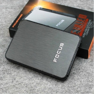 5支装创意金属香菸烟盒控烟 超薄便携自动弹烟带充气体打火机