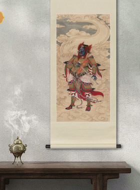 神仙人物画工笔温琼元帅画像挂画