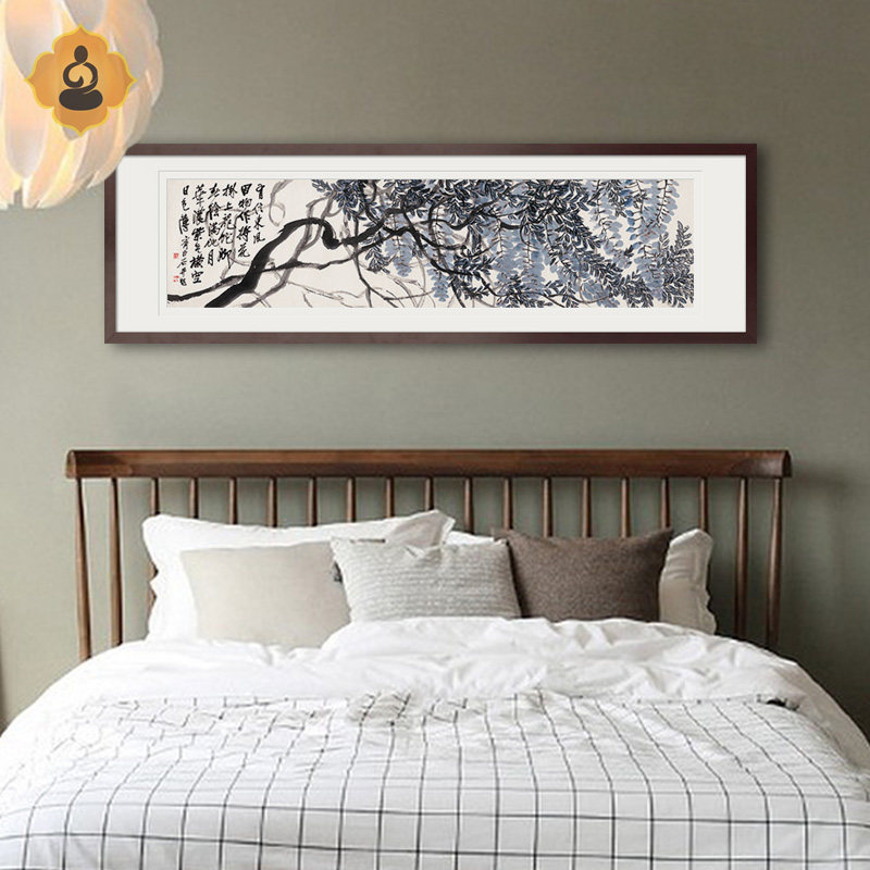 横幅齐白石写意花卉花鸟国画卧室书房办公室现代中式装饰画框挂画