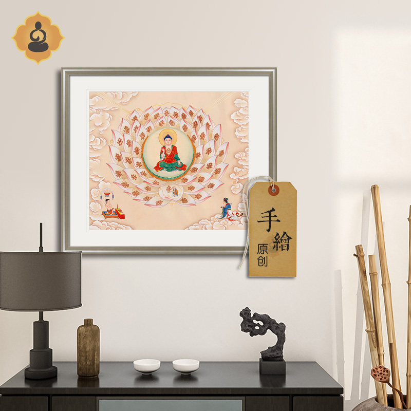 手绘真迹佛陀释迦牟尼工笔佛像国画菩萨画像玄关佛堂法会供奉挂画