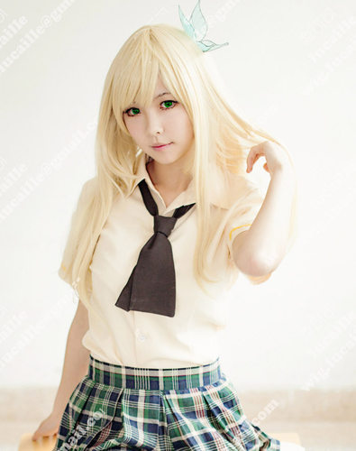 【鹿可可】柏崎星奈萝莉女王奶金60厘米内收cosplay假发