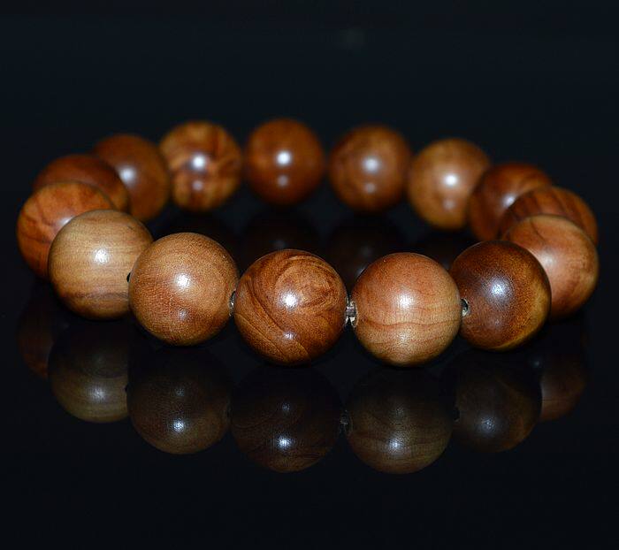 名贵珍品油斑水波纹印度老山檀香手串1.5cm15mm全网独一 孤品无二