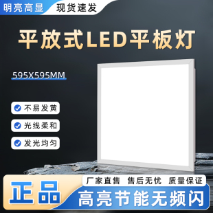 595x595石膏板矿棉板led吊顶灯平放式 295x1195硅钙板格栅工程灯