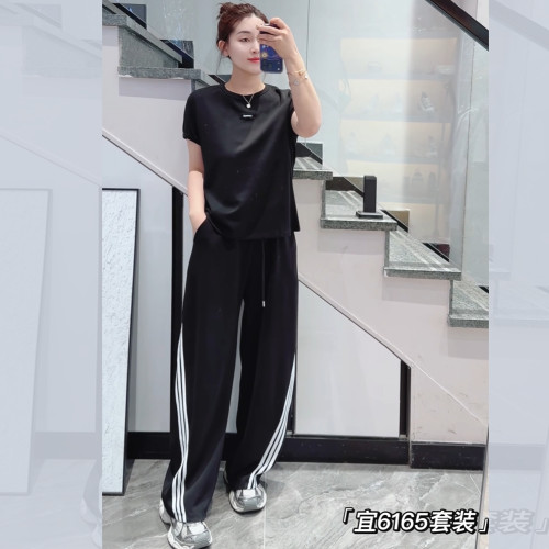 宜语析6165夏加大码休闲套装女