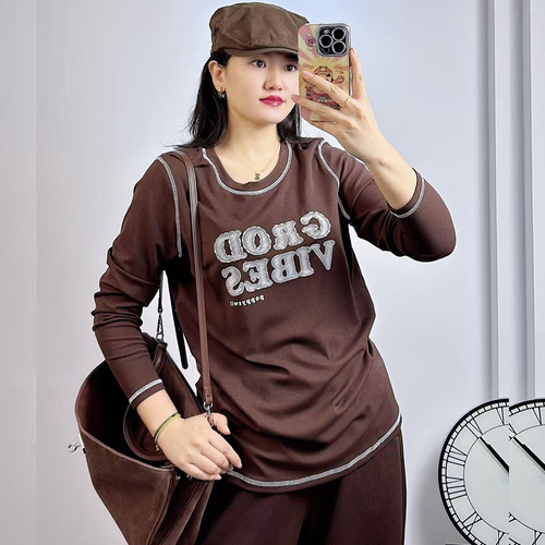 珂颖1138秋加大码卫衣女长袖T恤