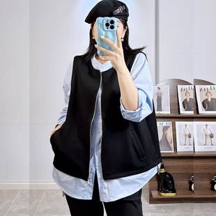 假两件套开衫 210斤胖妹m空气棉长袖 外套女 香港芸卉25307春加大码