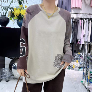 宜语析6659秋加大码长袖卫衣女 210斤胖妹mm纯棉潮牌中长款打底衫