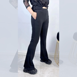宜语析3872冬大码微喇裤女 200斤胖妹mm加绒窄版显瘦高个阔腿长裤
