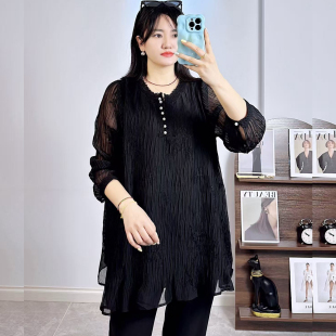 210斤胖妹mm甜美A字型八分袖 香港芸卉25309春大码 女 大衫 上衣 法式