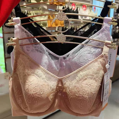 正品性感蕾丝软钢圈大胸显小全罩杯防凸点聚拢文胸20812414