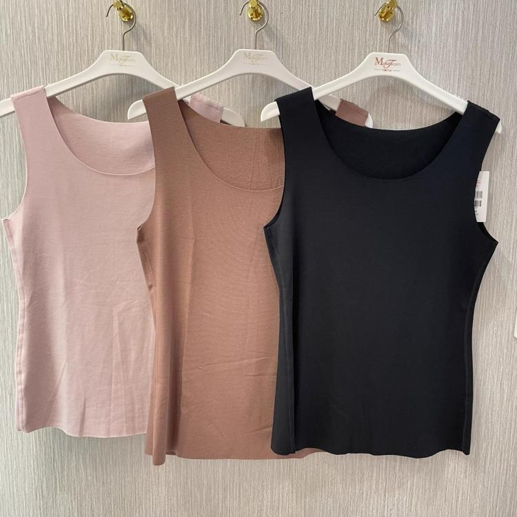 曼妮芬中厚圆领无痕含莫代尔羊毛无袖打底舒适保暖背心20210491