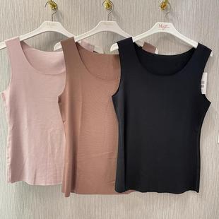 曼家中厚圆领无痕含莫代尔羊毛无袖 打底舒适保暖背心20210491