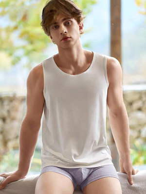 伊维斯男士春夏轻薄U领柔宽松背心10440517