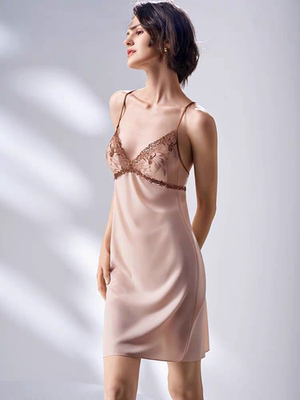 伊维斯性感牛奶丝深v吊带女士家居睡裙吊带裙10391183