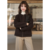 胖mm大码 小香风外套 大衣女秋冬法式 女装 23qu羊毛呢子短款