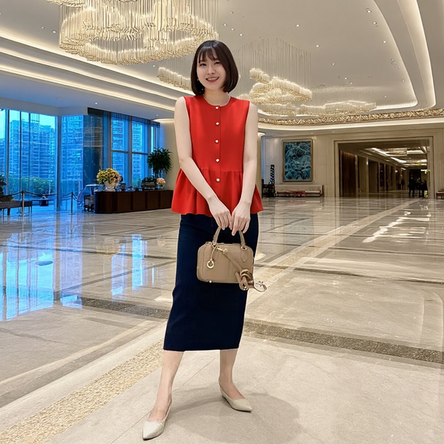 荷叶边针织背心马甲外穿开衫女时髦洋气红色上衣2026春季新款