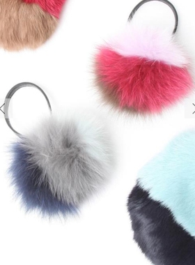 v1cky新年红色毛茸茸狐狸毛球包包挂件钥匙挂件高级感女