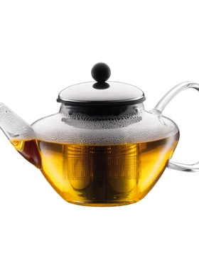 Bodum-波顿 CLASSIC 透明玻璃 带不锈钢滤茶器/壶盖 压渗式茶壶