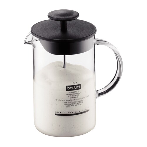 Bodum-波顿 LATTEO 高硼硅玻璃 手动打奶器奶泡壶 250ml 德国制造