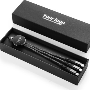 二拖三五合一数据线安卓Type-C多功能手机充电线礼品定制发光LOGO