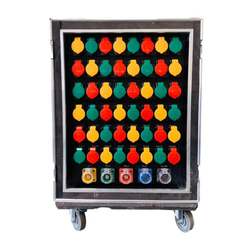 48路舞台灯光大屏16A防水插电源直通箱航空箱机柜硅箱36路电源箱