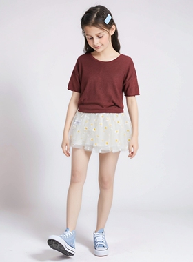 2024春夏新品海威迩童装女童多层太阳花蓬蓬短裙公主小裙213054