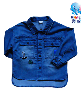 2023年春夏新品海威迩童装男童中大童薄牛仔单外套186165