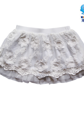 海威迩童装清仓特卖春夏女童中大童棉布里网纱短裙163006 有170